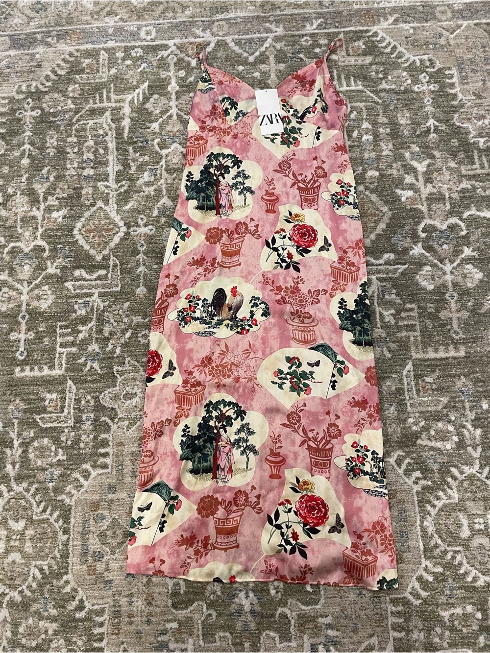 Zara Pink Floral Slip Dress